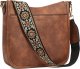 Crossbody Bags for Women Leather Handbags Hobo Shoulder Bags with Adjustable Colored Strap