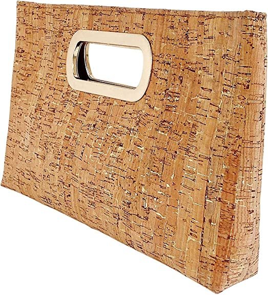 Cork top handle handbag