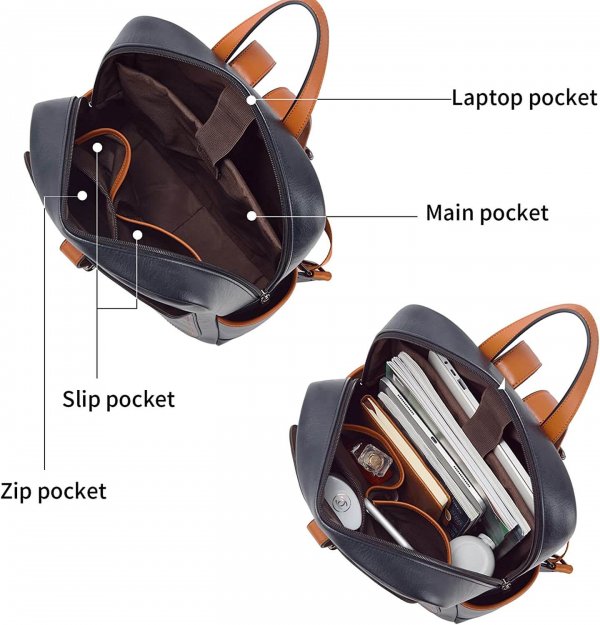 Vegan Leather Laptop Backpack for Women 15.6 inch Computer Backpack