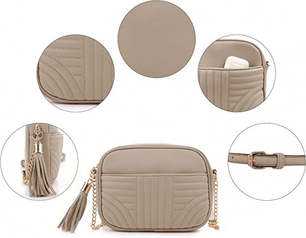 Quilted Crossbody Bags for Women - Stylish Camera Bag with Tassel
